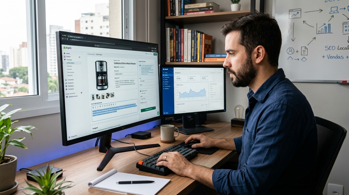 Ilustração: Otimização On-Page: Detalhes que Fazem a Diferença - Como Otimizar Páginas de Produtos Shopify para Vender Mais com SEO: Guia Completo