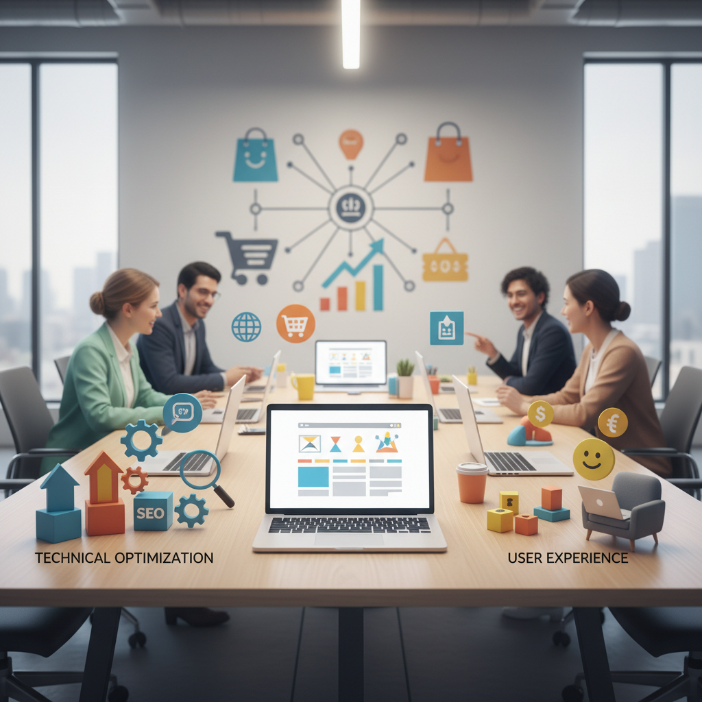 Ilustração: Otimização Técnica e Experiência do Usuário (UX) para Maximizar Conversões - SEO para Black Friday 2024: Guia Completo para E-commerce Aumentar Vendas