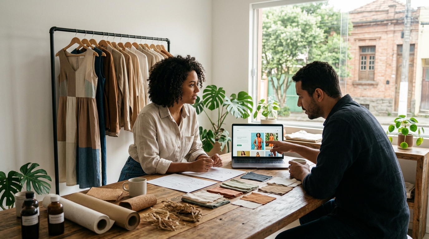 Ilustração: O Cenário da Moda Sustentável e a Importância do SEO para seu E-commerce - SEO para E-commerce de Moda Sustentável: Guia Completo para Atrair Consumidores Conscientes