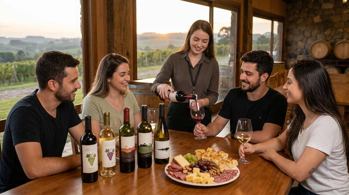 Ilustração: As Estrelas da Campanha Gaúcha: Variedades de Uvas e Estilos de Vinhos para Iniciantes - Campanha Gaúcha: O Guia Completo dos Vinhos Brasileiros para Iniciantes em 2026