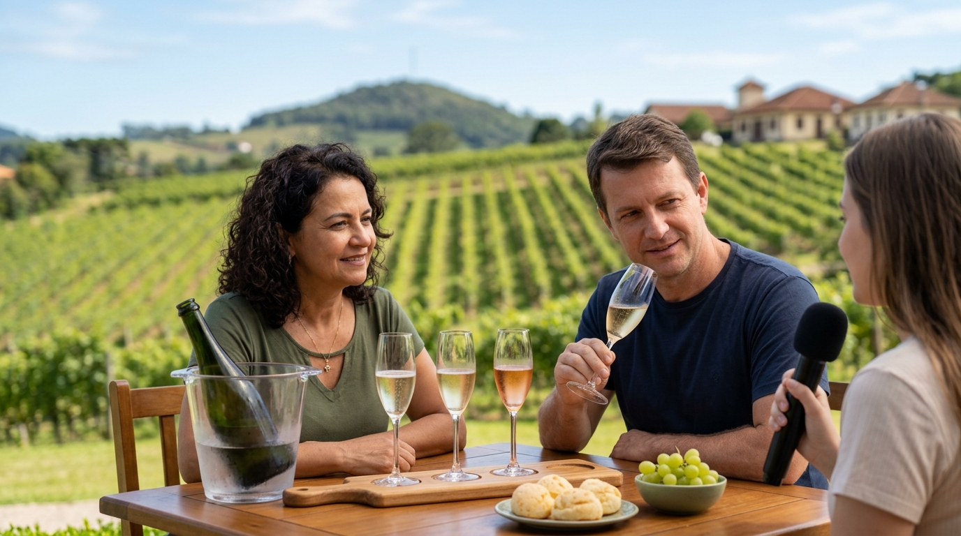 Ilustração: Entendendo os Espumantes Brasileiros: Por Que Eles Brilham em 2026? - Espumantes Brasileiros: Brut, Moscatel ou Nature? Guia Essencial para Iniciantes em 2026