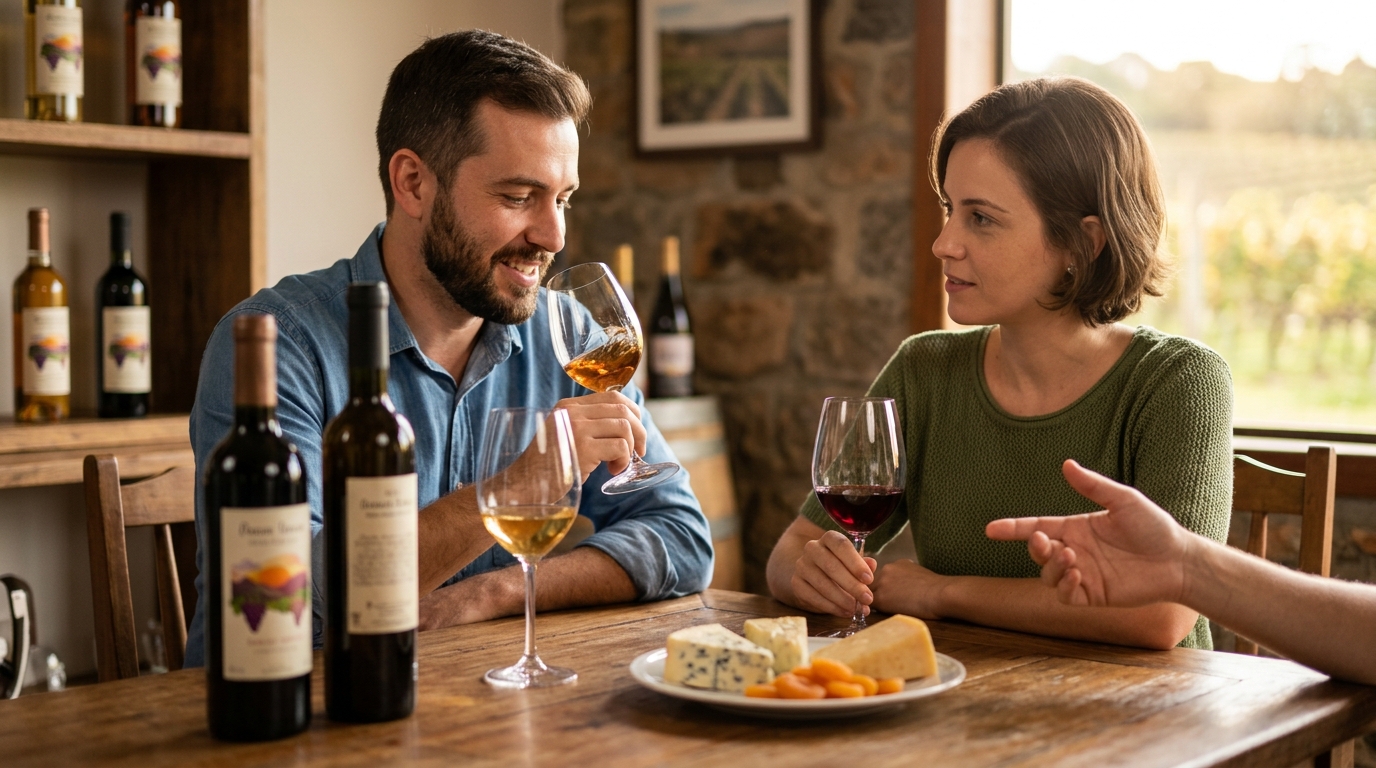 Ilustração: O Universo dos Vinhos Doces Brasileiros: Opções para Cada Paladar em 2026 - Harmonização de Vinhos Brasileiros com Doces Típicos: Guia Completo para Iniciantes em 2026