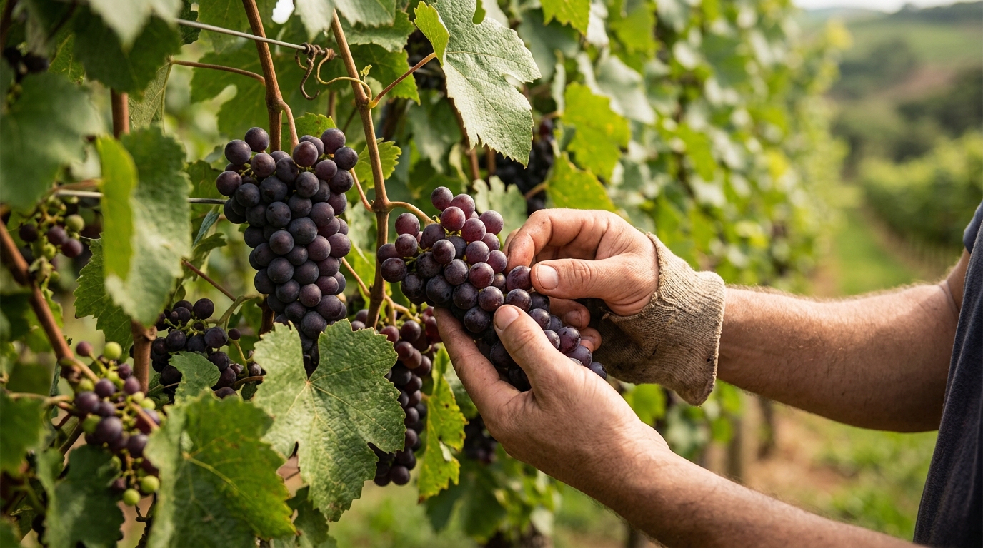 Ilustração: As Primeiras Uvas e os Primórdios da Vitivinicultura no Brasil - A Fascinante História do Vinho Brasileiro: Da Chegada das Uvas às Tendências de 2026 para Iniciantes