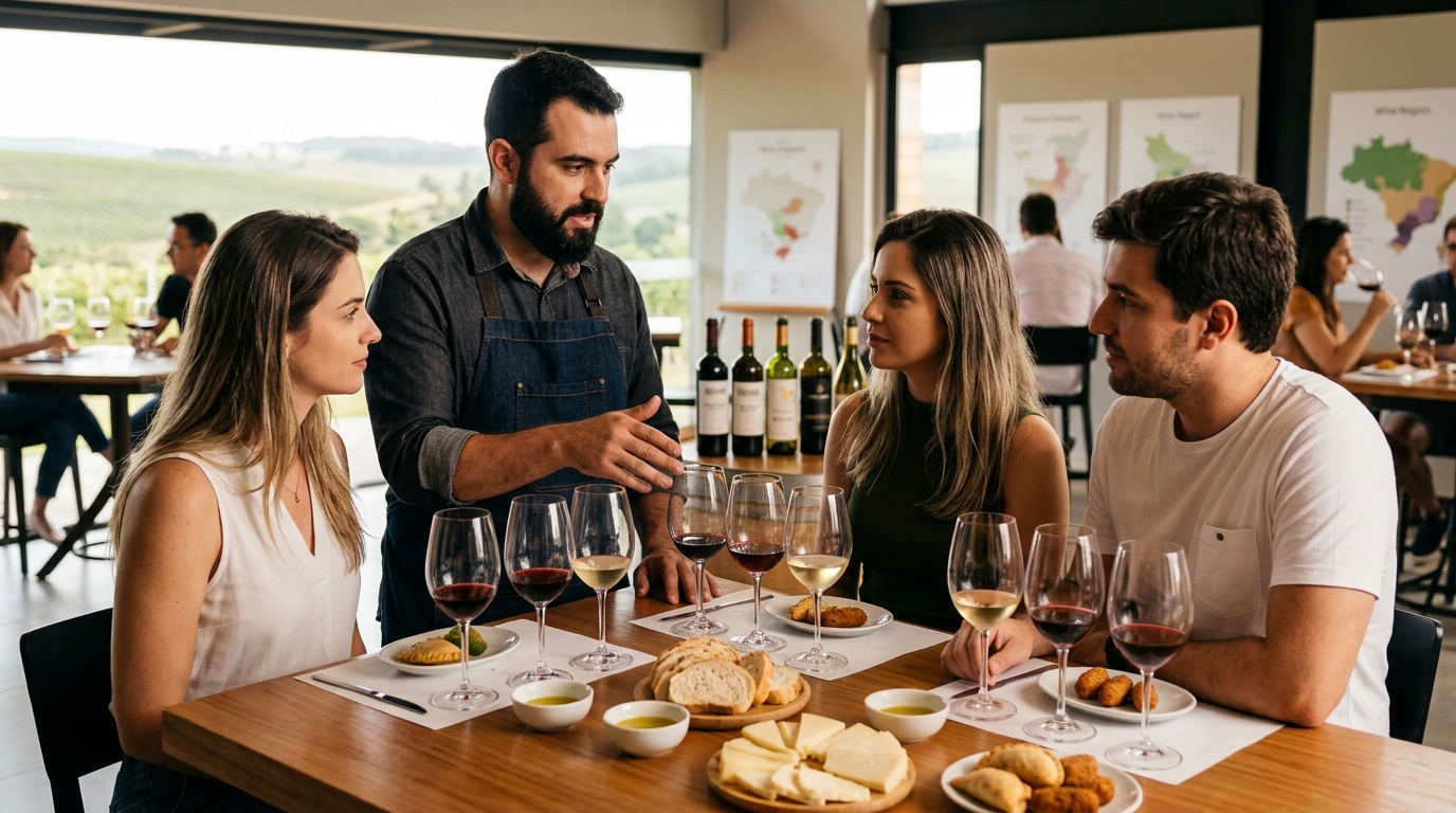 Ilustração: Por Que Investir em Vinhos Brasileiros para Sua Adega em 2026? - Montar Adega de Vinhos Brasileiros em 2026: Guia Essencial para Iniciantes