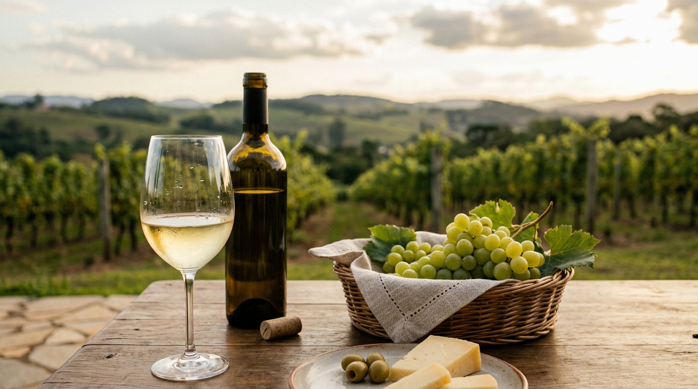 Ilustração: Por Que o Moscato Giallo Seco é a Escolha Perfeita para Iniciantes em Vinhos? - Moscato Giallo Seco Brasileiro para Iniciantes em 2026: Frescor e Versatilidade Além dos Espumantes