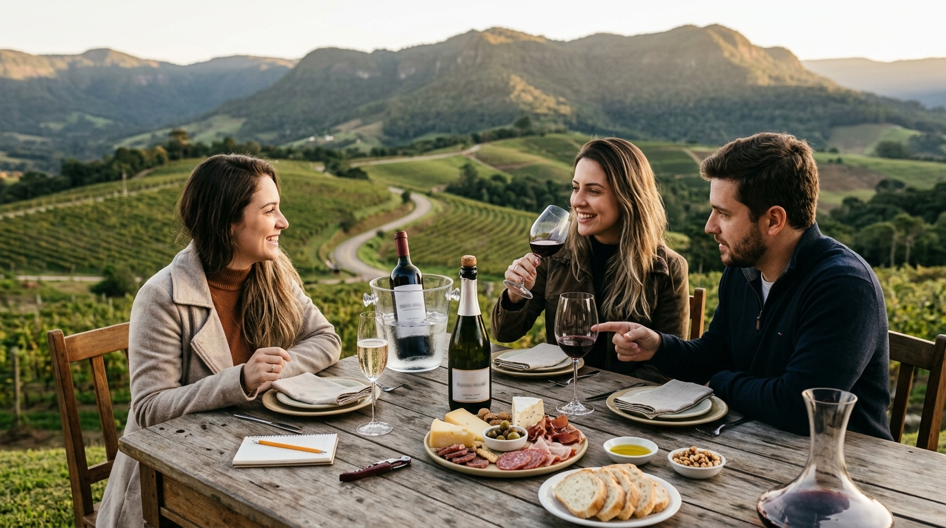 Ilustração: O Encanto da Serra Catarinense para Vinhos: Um Terroir Único em 2026 - Serra Catarinense: Guia Definitivo dos Vinhos Brasileiros de Montanha para Iniciantes em 2026