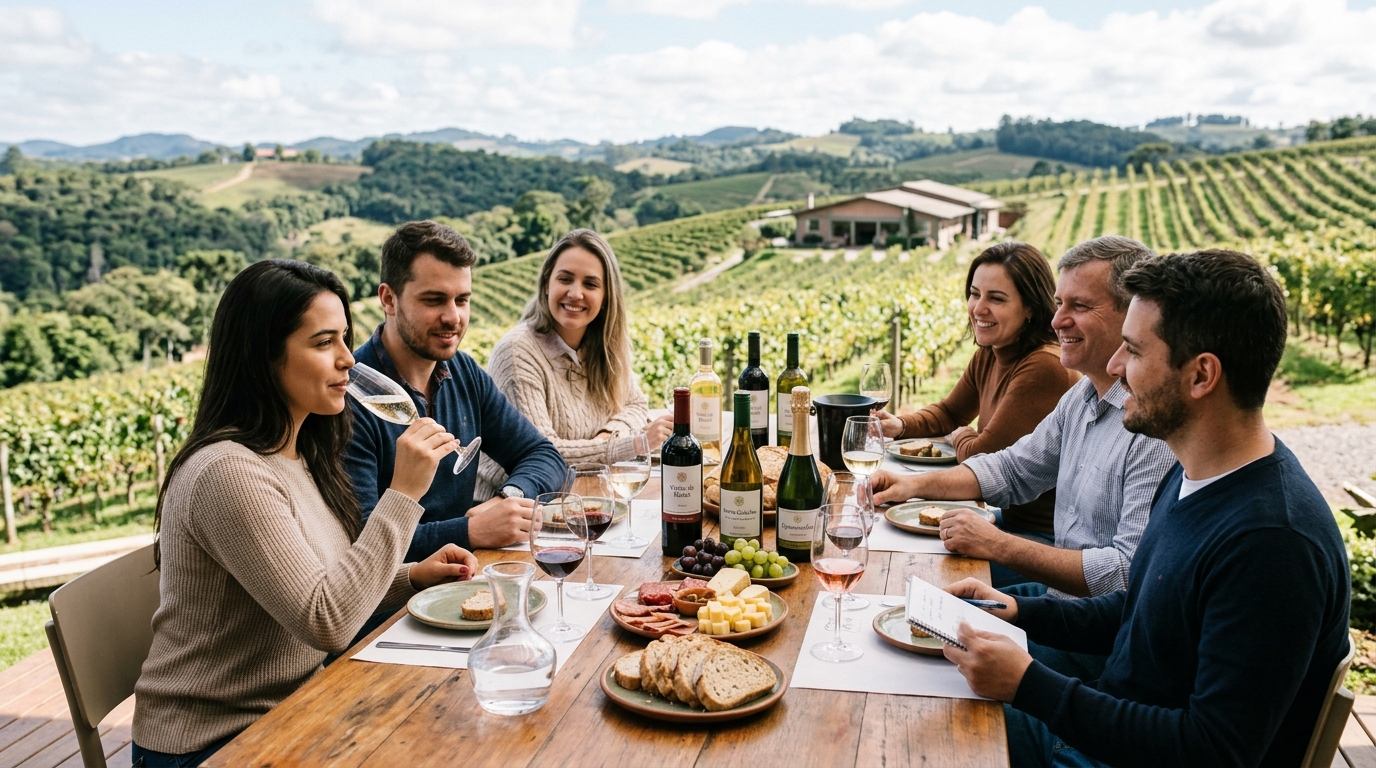 Ilustração: O Terroir da Serra Gaúcha: Entendendo a Alma dos Vinhos Brasileiros - Serra Gaúcha para Iniciantes: Guia Completo dos Vinhos Brasileiros Mais Famosos em 2026