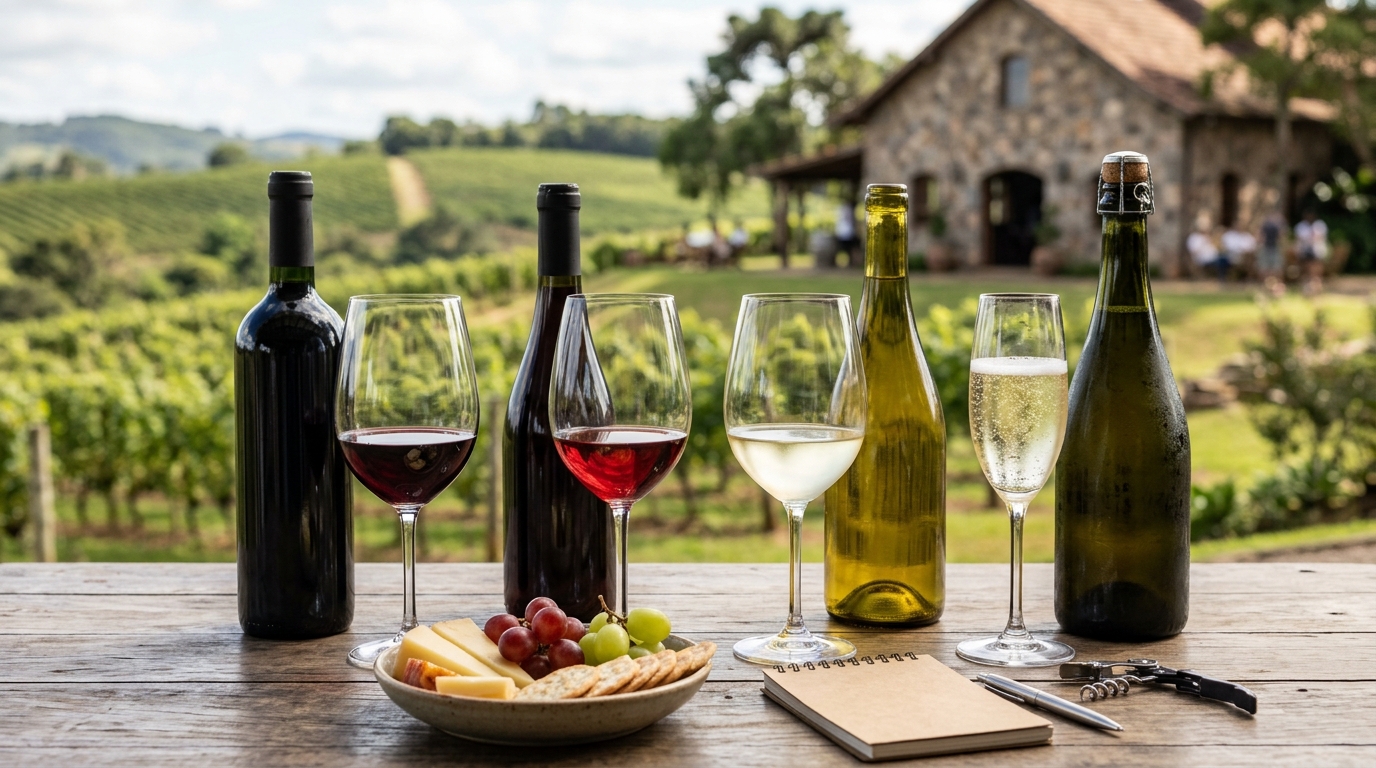 Ilustração: Tipos de Vinhos da Serra Gaúcha para Iniciantes: O Que Provar em 2026 - Serra Gaúcha para Iniciantes: Guia Completo dos Vinhos Brasileiros Mais Famosos em 2026