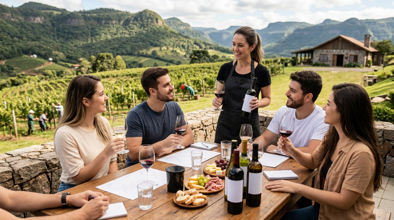 Ilustração: Vinícolas Imperdíveis na Serra Gaúcha para Iniciantes em 2026 - Serra Gaúcha para Iniciantes: Guia Completo dos Vinhos Brasileiros Mais Famosos em 2026