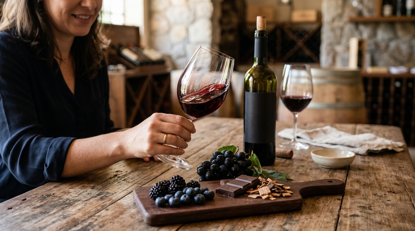 Ilustração: Desvendando o Perfil de Sabor do Tannat Nacional: Notas e Aromas - Tannat Brasileiro para Iniciantes em 2026: Guia Completo da Uva Robusta Nacional