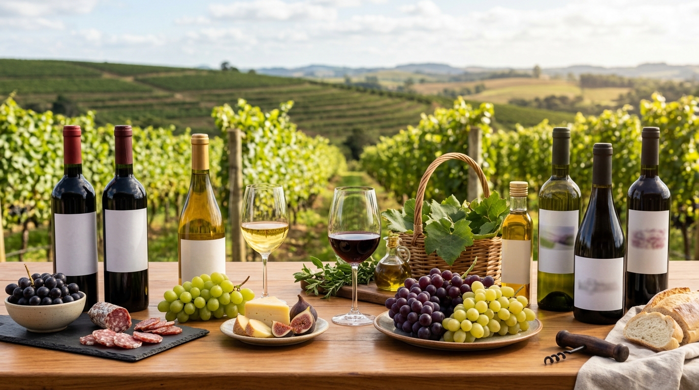 Ilustração: Principais Uvas e Regiões Produtoras de Vinho Verde no Brasil - Vinho Verde Brasileiro 2026: Guia Essencial para Iniciantes no Frescor e Leveza Nacional