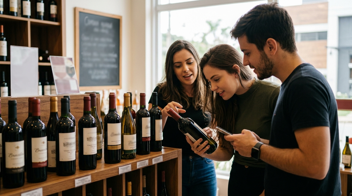 Ilustração: Guia de Compra para Iniciantes: Como Escolher seu Vinho Verde Brasileiro - Vinho Verde Brasileiro 2026: Guia Essencial para Iniciantes no Frescor e Leveza Nacional