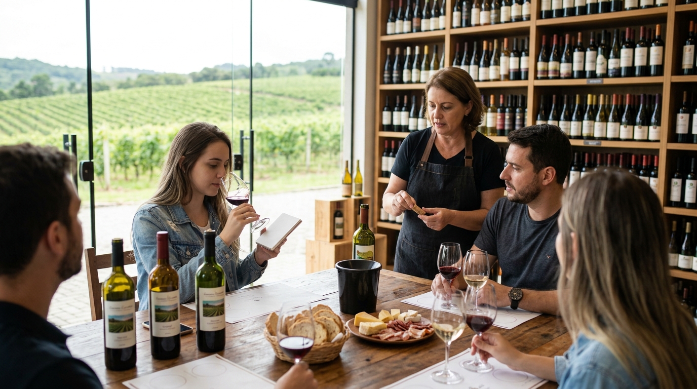 Ilustração: Como Escolher e Onde Encontrar Seus Vinhos de Altitude Brasileiros em 2026 - Vinhos de Altitude Brasileiros para Iniciantes: Guia Completo dos Terroirs Frescos em 2026
