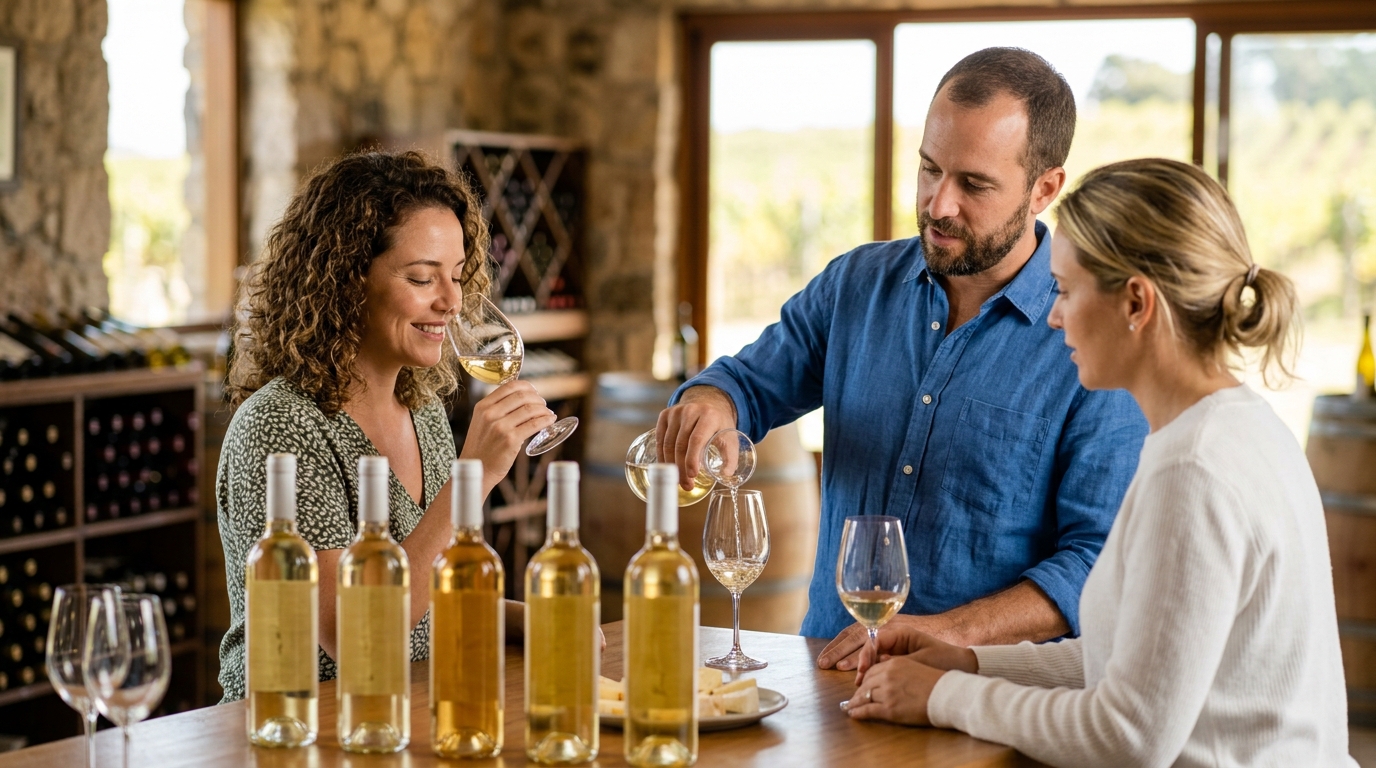 Ilustração: Por Que Escolher Vinhos Brancos Brasileiros para Começar em 2026? - Vinhos Brancos Brasileiros para Iniciantes: Guia Completo de Escolha e Harmonização em 2026