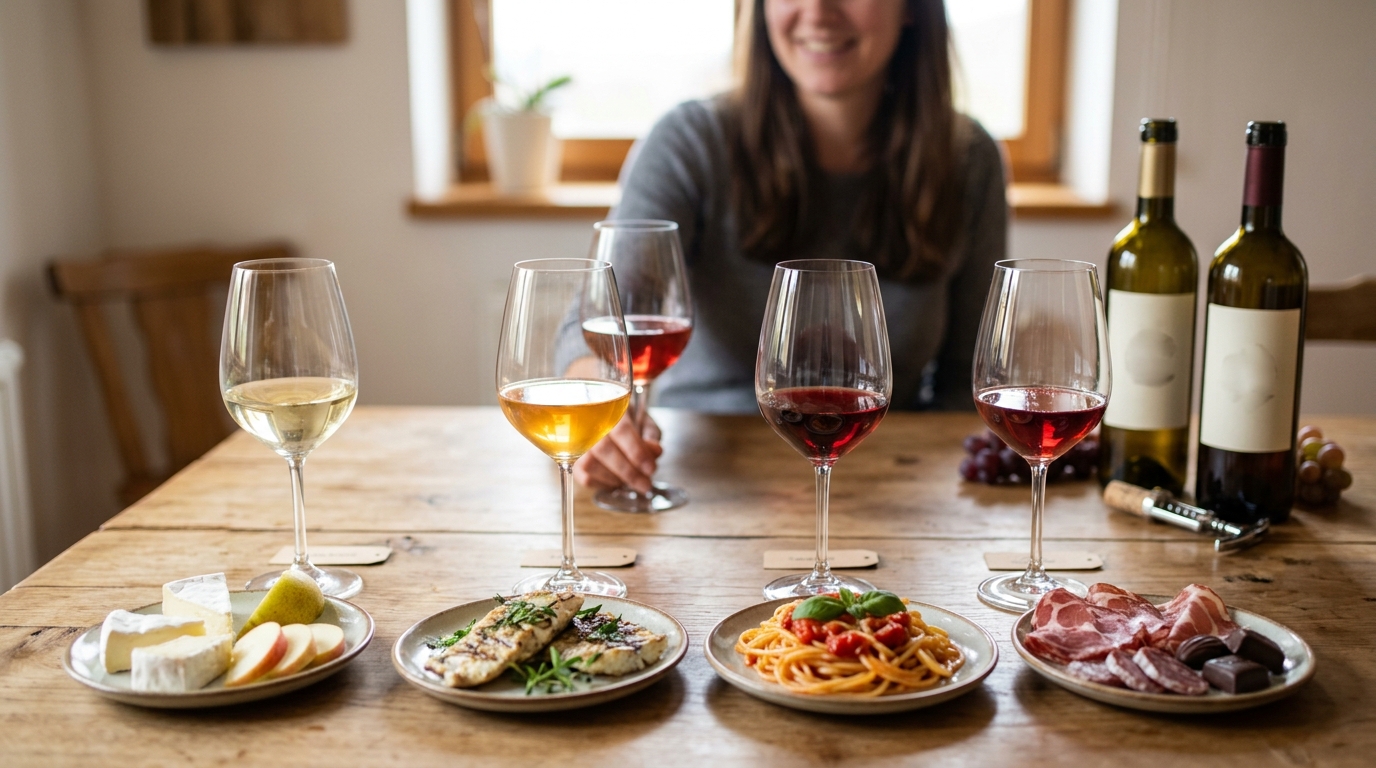 Ilustração: Guia de Harmonização: Combinando Vinhos Brancos Brasileiros com Comida - Vinhos Brancos Brasileiros para Iniciantes: Guia Completo de Escolha e Harmonização em 2026