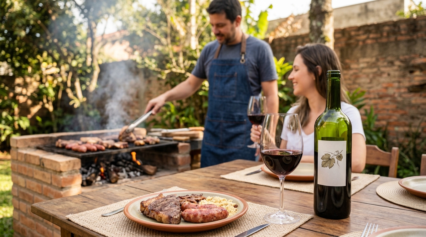 Ilustração: Entendendo o Churrasco: Tipos de Carne e Seus Sabores no Brasil - Vinhos Brasileiros para Churrasco 2026: Guia de Harmonização Descomplicada para Iniciantes