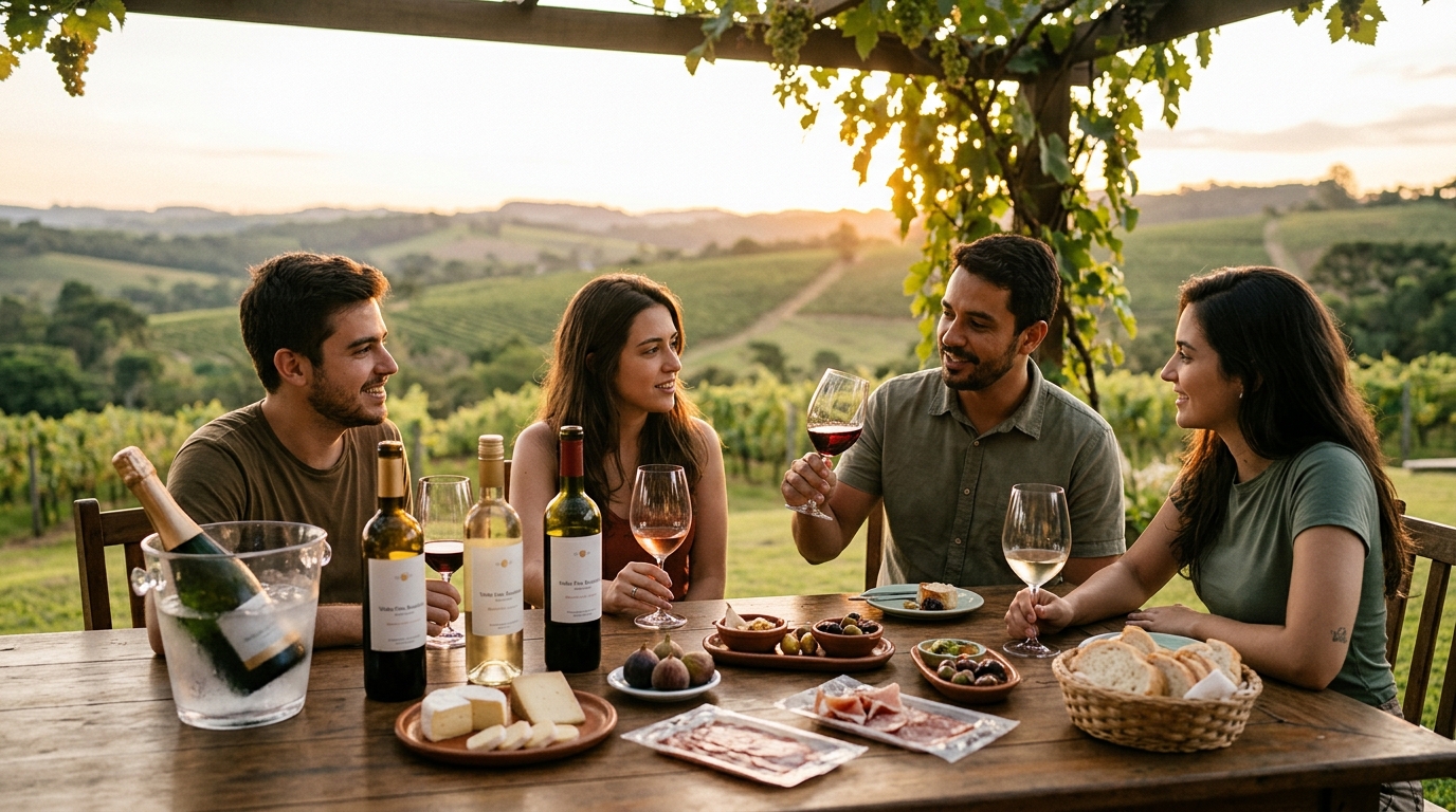 Ilustração: Por Que Vinhos Brasileiros São Ideais para o Churrasco em 2026 - Vinhos Brasileiros para Churrasco 2026: Guia de Harmonização Descomplicada para Iniciantes