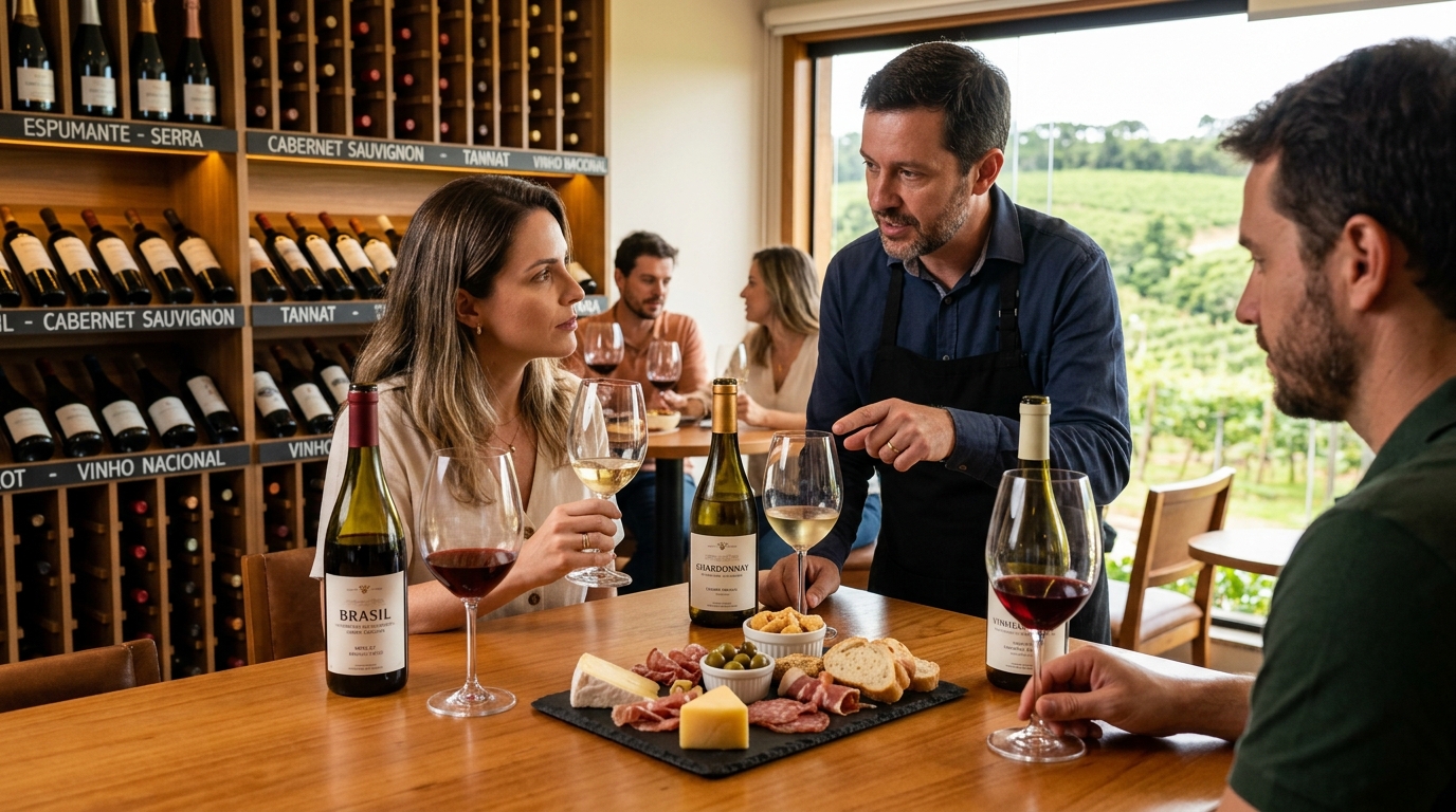 Ilustração: Vinhos Nacionais em Destaque para suas Harmonizações em 2026 - Vinhos Brasileiros para Culinária Regional: Guia Completo de Harmonização Descomplicada para Iniciantes em 2026