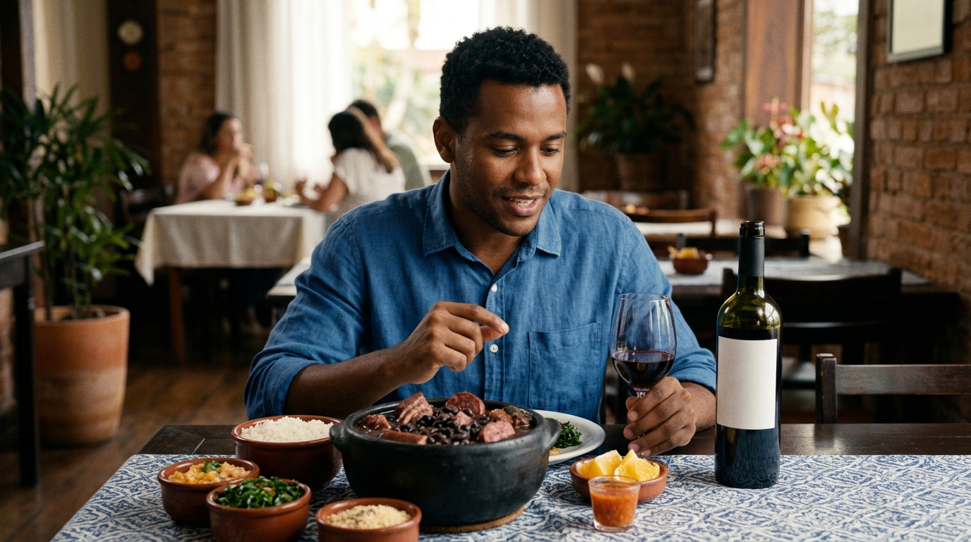 Ilustração: Entendendo a Feijoada: Sabores e Texturas para uma Harmonização Perfeita - Vinhos Brasileiros para Feijoada: Guia de Harmonização Descomplicada para Iniciantes em 2026