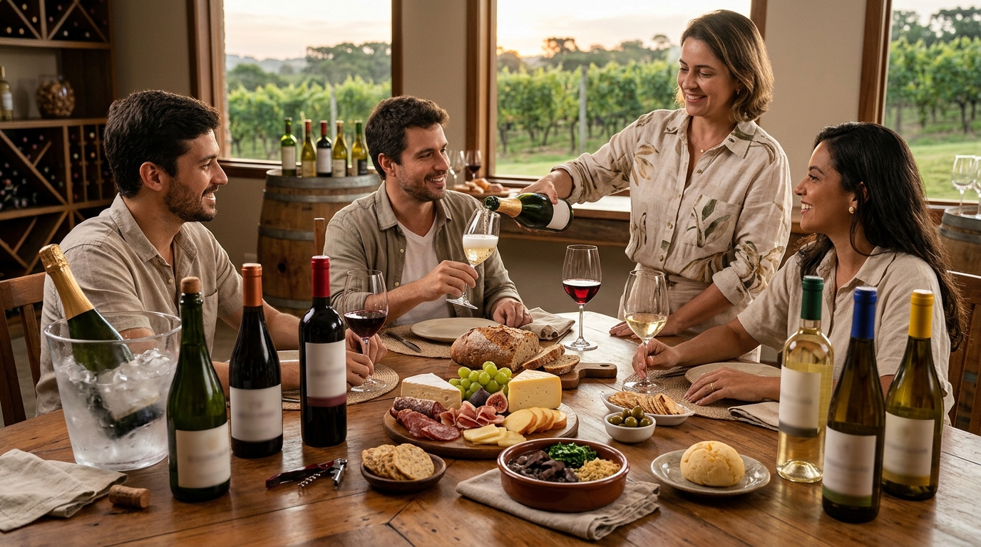 Ilustração: Vinhos Brasileiros Chave para a Festa Junina 2026: Leves, Frutados e Versáteis - Vinhos Brasileiros para Festas Juninas 2026: Guia Completo de Harmonização e Rótulos para seu Arraial