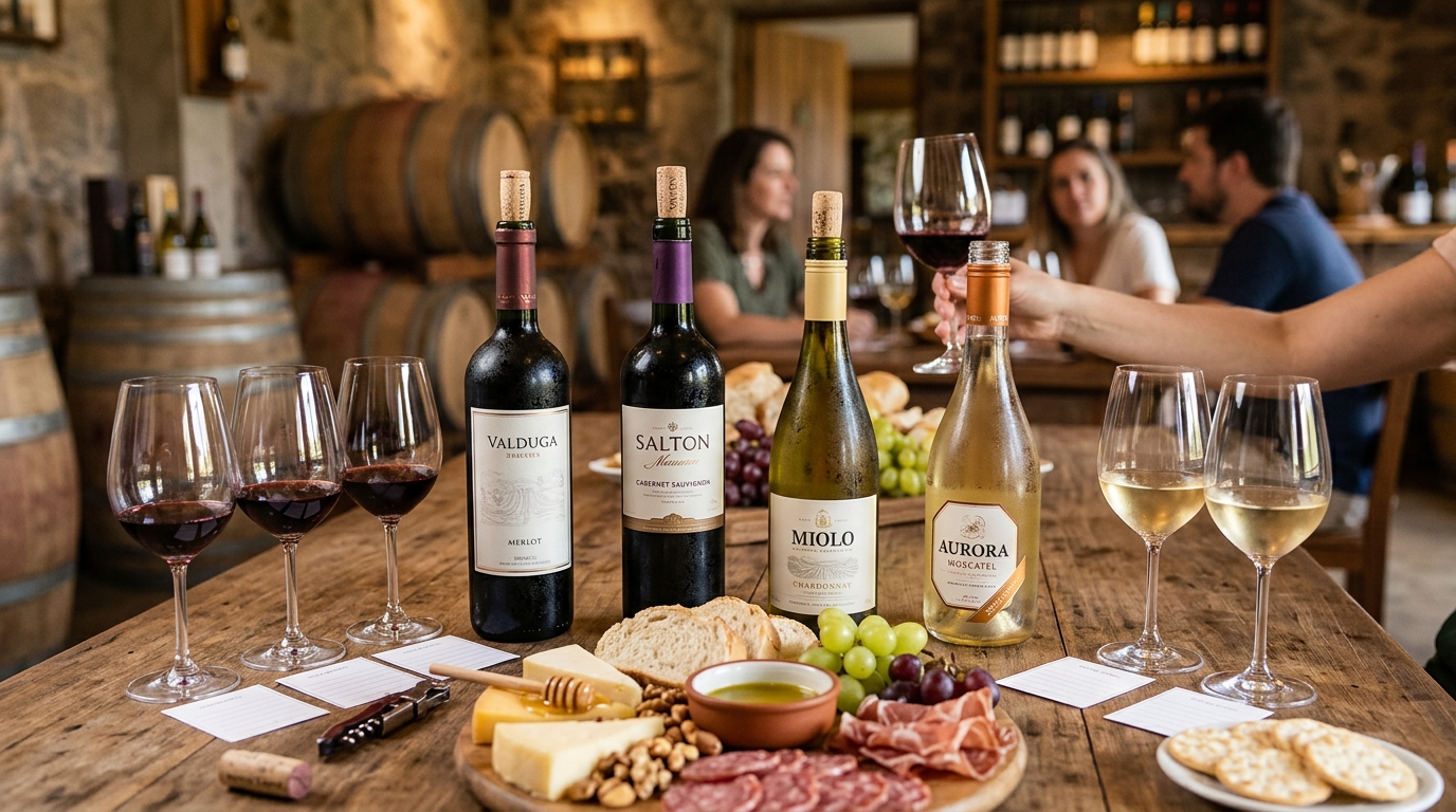 Ilustração: Seleção de Rótulos Brasileiros para Comprar e Celebrar em 2026 - Vinhos Brasileiros para Festas Juninas 2026: Guia Completo de Harmonização e Rótulos para seu Arraial