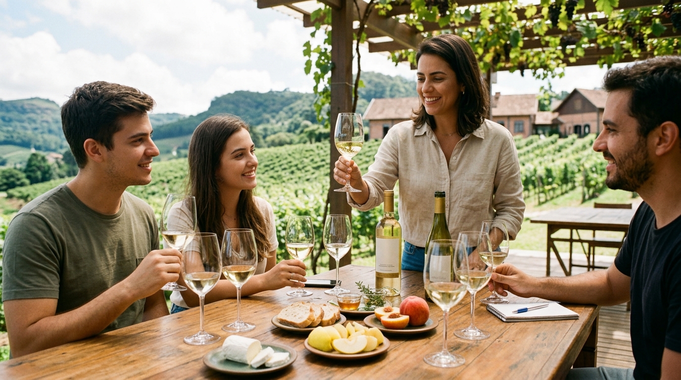 Ilustração: Vinhos Brancos Brasileiros: Escolhas Clássicas para Frutos do Mar - Vinhos Brasileiros e Frutos do Mar: Guia Essencial de Harmonização Descomplicada para 2026