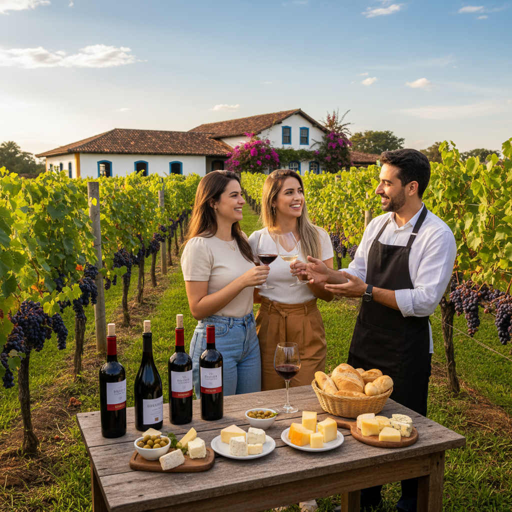 Ilustração: Por Que Começar Sua Jornada Enológica com Vinhos Brasileiros? - Vinhos Brasileiros para Iniciantes: Seu Guia Completo para Degustar e Amar Sem Complicações