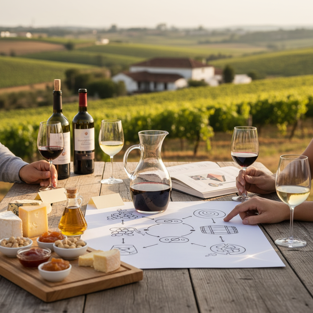 Ilustração: Desmistificando o Vinho: Termos Essenciais para Iniciantes - Vinhos Brasileiros para Iniciantes: Seu Guia Completo para Degustar e Amar Sem Complicações