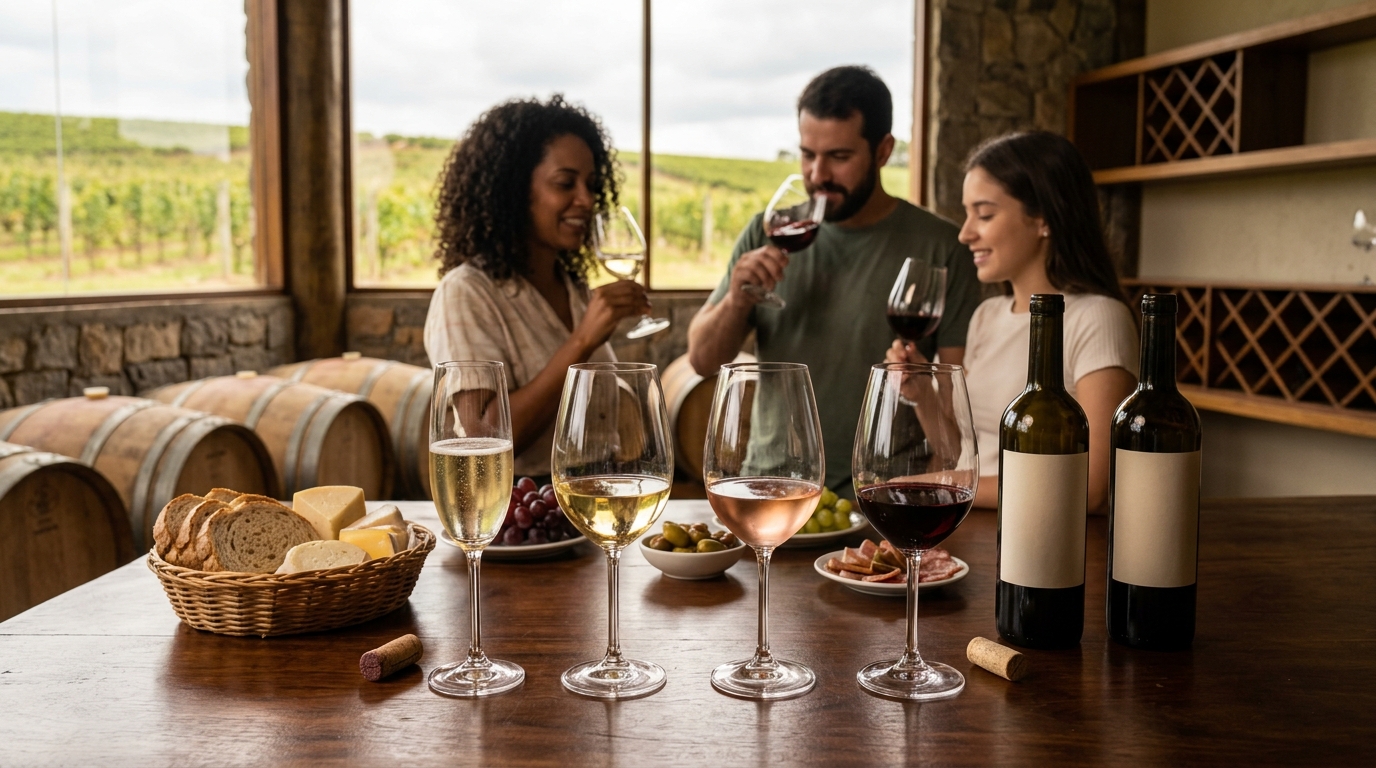 Ilustração: Estilos de Vinhos Brasileiros Ideais para Sobremesas em 2026 - Vinhos Brasileiros e Sobremesas: O Guia Definitivo de Harmonização para Iniciantes em 2026