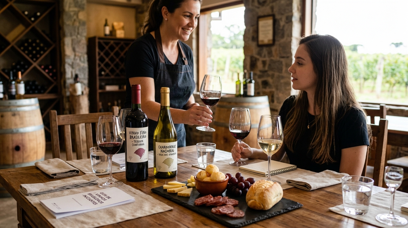 Ilustração: O Cenário dos Vinhos Brasileiros nos Supermercados em 2026 - Vinhos Brasileiros no Supermercado 2026: Guia Essencial para Iniciantes