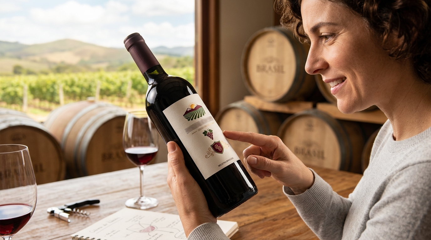 Ilustração: Desvendando o Rótulo: O Que Procurar para Escolher Bem - Vinhos Brasileiros no Supermercado 2026: Guia Essencial para Iniciantes