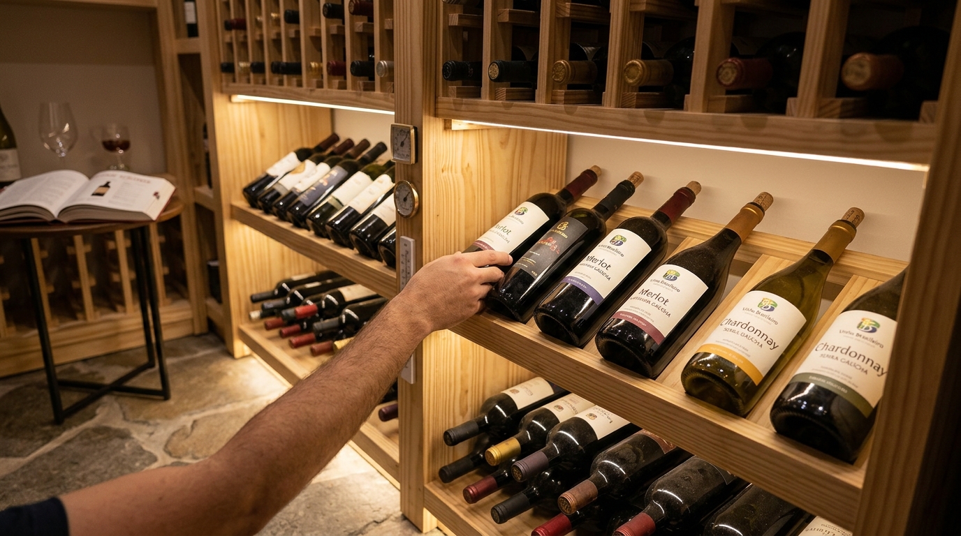 Ilustração: O Guia Definitivo para Armazenar Vinhos de Guarda Brasileiros em Casa - Vinhos de Guarda Brasileiros para Iniciantes: Guia Completo para Escolher e Armazenar Rótulos Nacionais em 2026