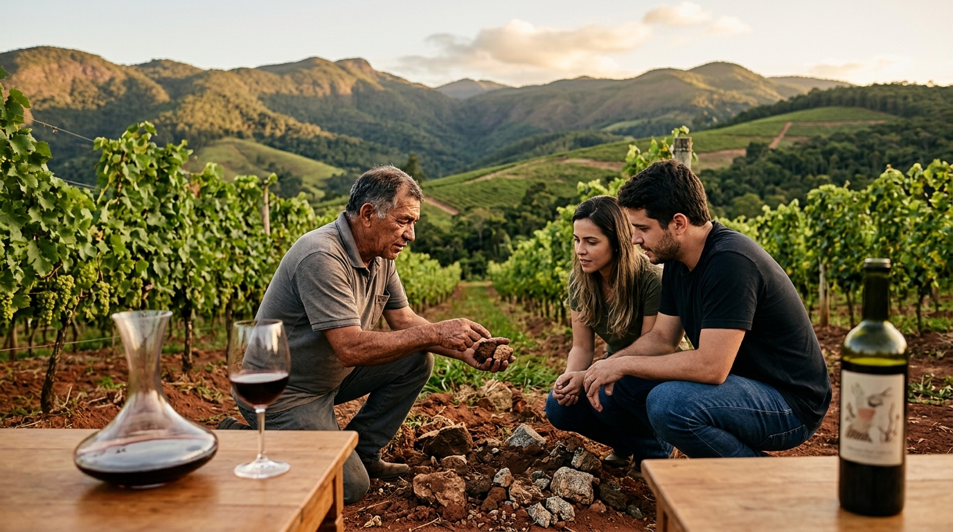 Ilustração: O Terroir da Mantiqueira: Entendendo os Vinhos de Altitude de MG - Vinhos da Mantiqueira de Minas Gerais para Iniciantes: Guia Essencial 2026