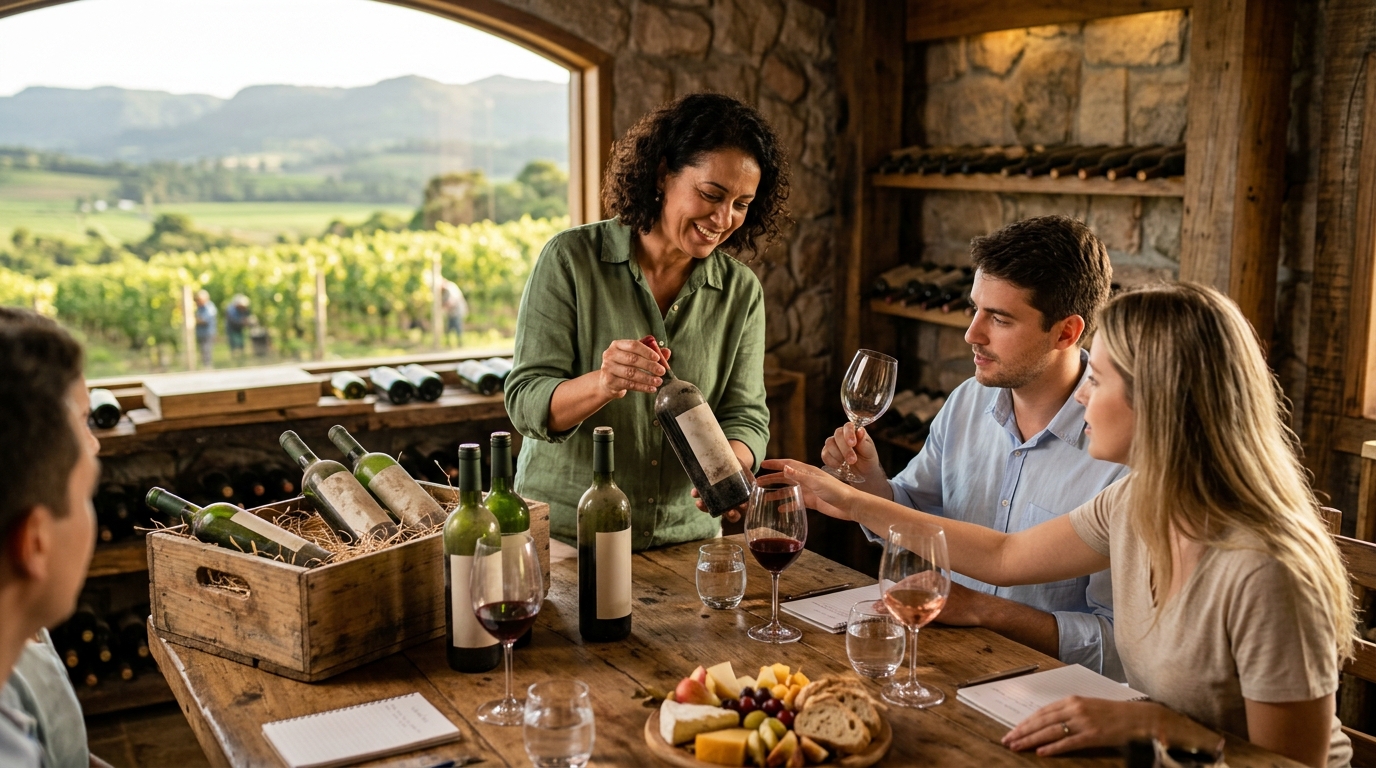 Ilustração: Como Encontrar as Joias Escondidas do Vinho Nacional em 2026? - Vinhos de Pequenos Produtores Brasileiros: Joias Escondidas para Iniciantes em 2026