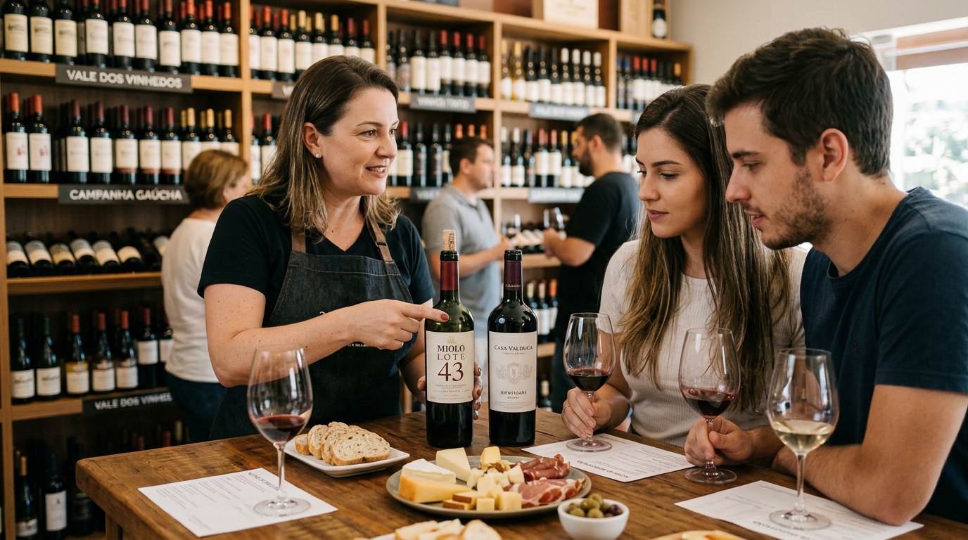 Ilustração: Guia Prático para Escolher e Harmonizar Vinhos Catarinenses - Vinhos da Serra Catarinense para Iniciantes: Guia Completo dos Terroirs de Altitude em 2026