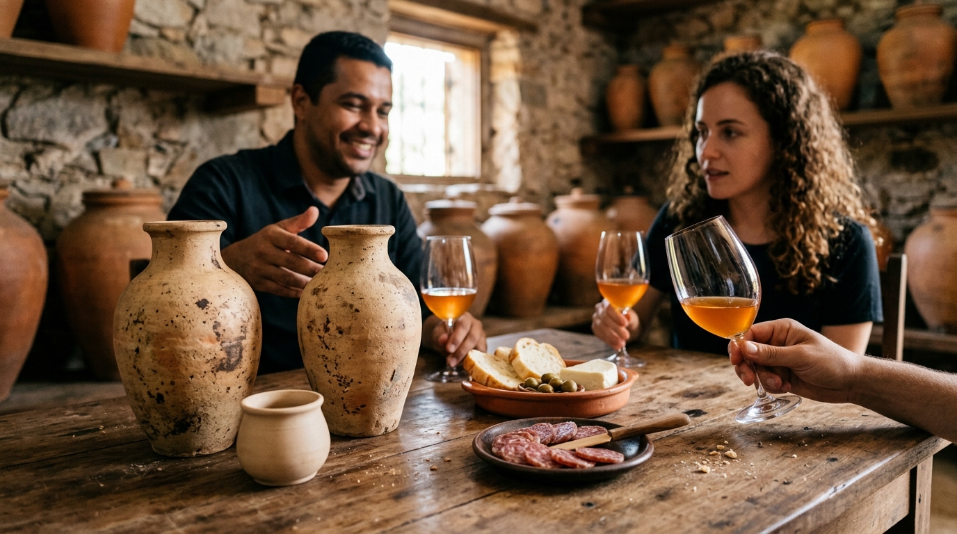 Ilustração: Por que os Vinhos de Talha Brasileiros Conquistam Iniciantes? - Vinhos de Talha Brasileiros em 2026: A Tradição Milenar que Conquista Iniciantes