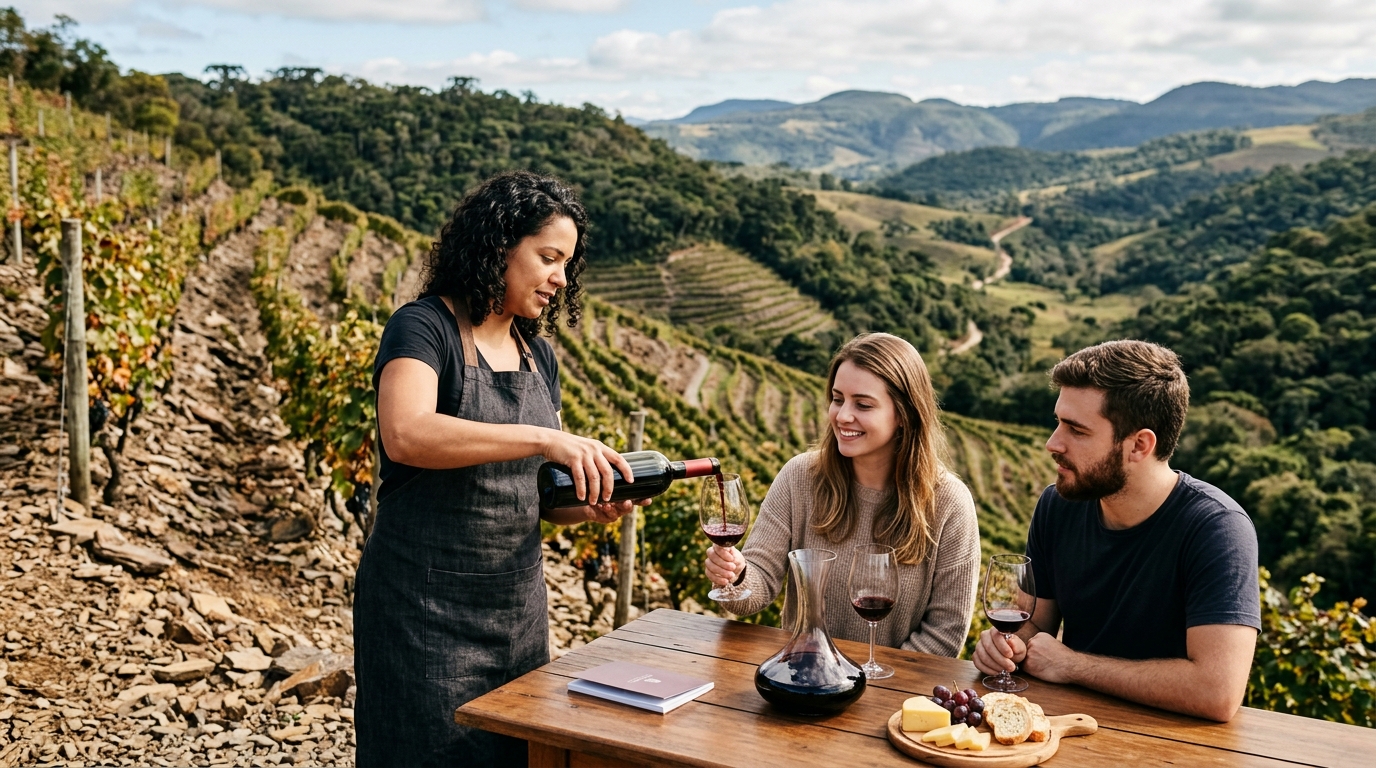 Ilustração: O Que São "Terroirs Inusitados" e Por Que Eles Moldam Vinhos Brasileiros Únicos? - Vinhos de Terroirs Inusitados do Brasil em 2026: Novas Joias Nacionais para Iniciantes