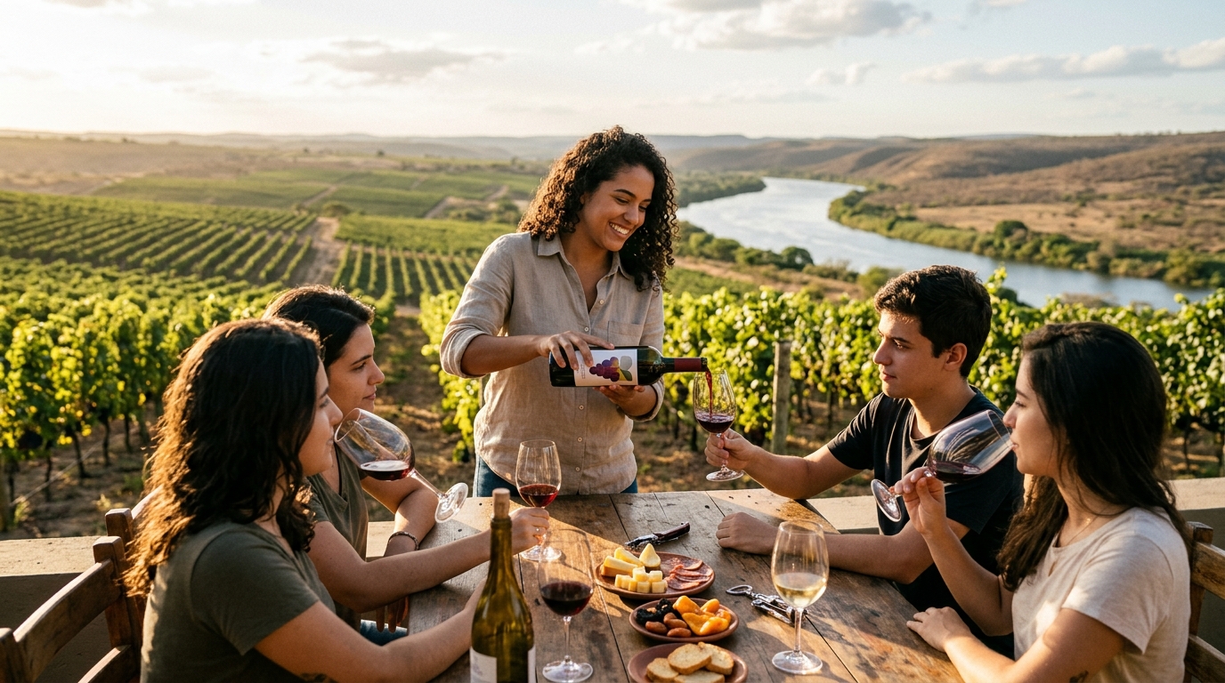 Ilustração: Vale do Submédio São Francisco: Vinhos Tropicais com Caráter Único em 2026 - Vinhos de Terroirs Inusitados do Brasil em 2026: Novas Joias Nacionais para Iniciantes