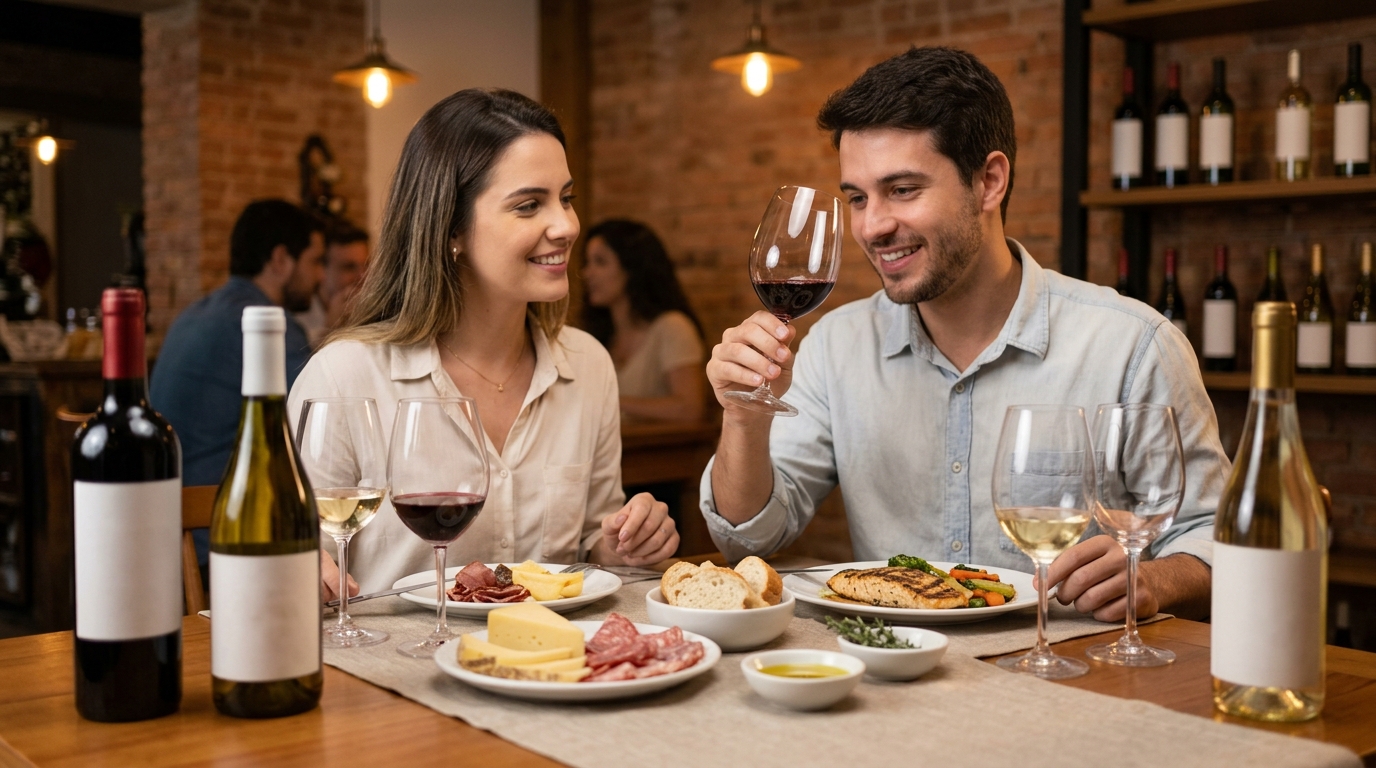 Ilustração: Desvendando a Arte da Harmonização com Vinhos Tintos Nacionais - Vinhos Tintos Brasileiros para Iniciantes: Guia Essencial de Escolha e Harmonização em 2026