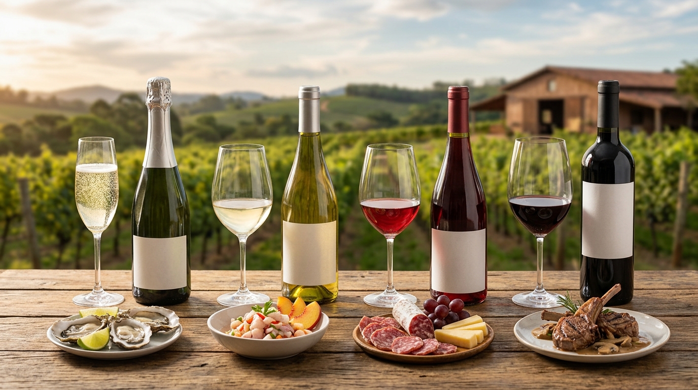 Ilustração: Tipos de Vinhos Brasileiros Refrescantes para o seu Verão - Vinhos de Verão Brasileiros para Iniciantes: Guia Essencial e Refrescante em 2026