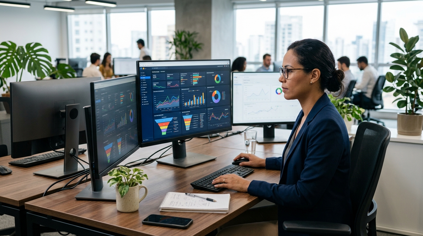 Ilustração: Monitoramento e Otimização: Garantindo o Sucesso da Sua Automação - Automação de Conteúdo no Kommo CRM: Guia Completo para Engajamento e Vendas
