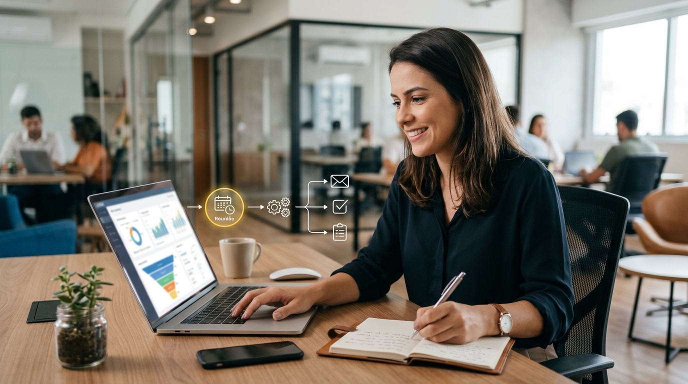 Ilustração: Por Que Automatizar o Follow-up Pós-Reunião? - Como Automatizar o Follow-up Pós-Reunião no Kommo CRM: Guia Completo para Engajamento Multicanal