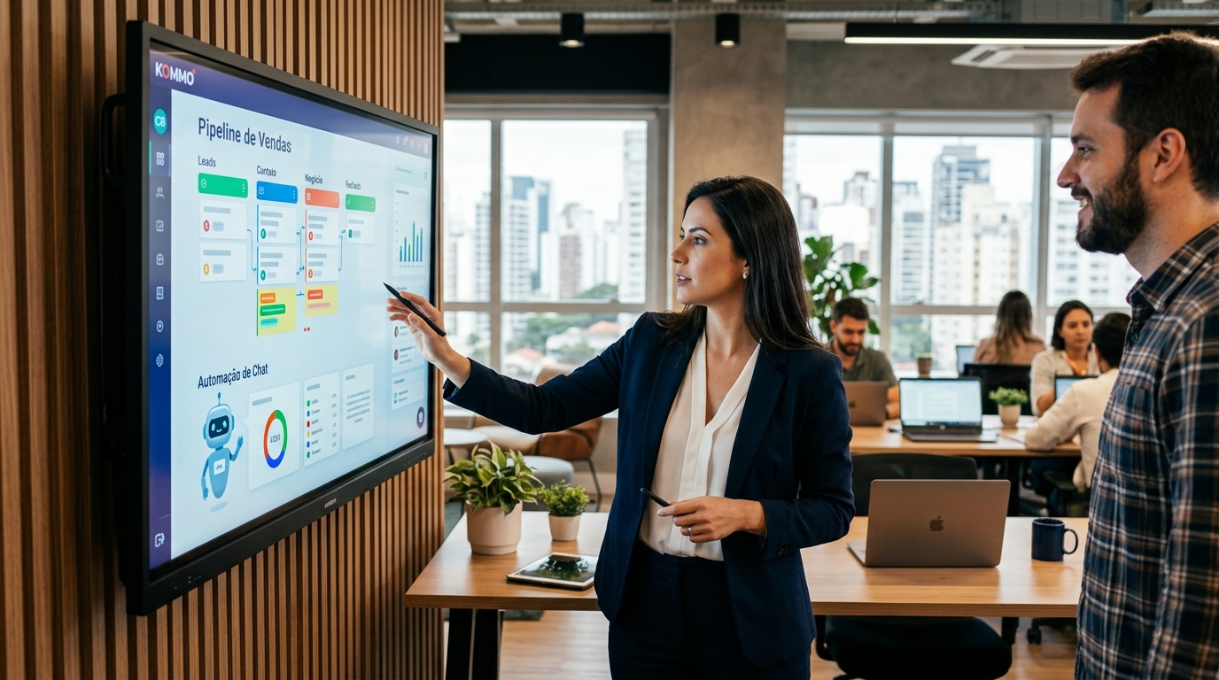 Ilustração: O Salesbot Kommo: Ferramenta Essencial para um Onboarding Eficaz - Como Automatizar o Onboarding de Clientes com Salesbot Kommo: Guia Completo para Retenção Pós-Venda