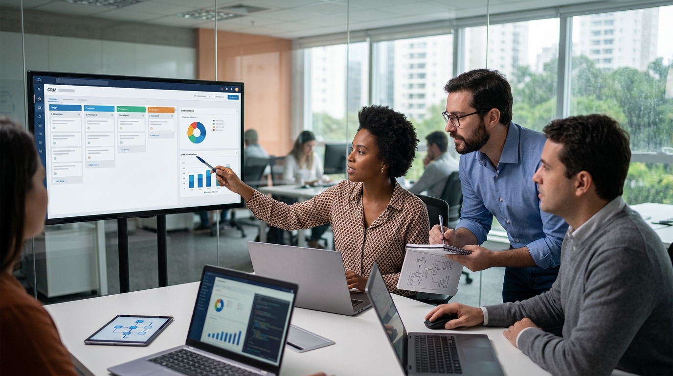 Ilustração: Implementando Táticas de Cross-selling com o Kommo CRM - Como Usar o Kommo CRM para Automatizar Upselling e Cross-selling e Aumentar Vendas