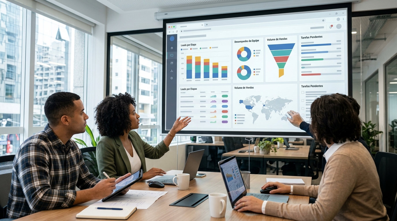 Ilustração: Configurando Seu Dashboard no Kommo CRM - Como Criar um Dashboard de Sucesso do Cliente no Kommo CRM: Métricas Essenciais e Automação para Retenção