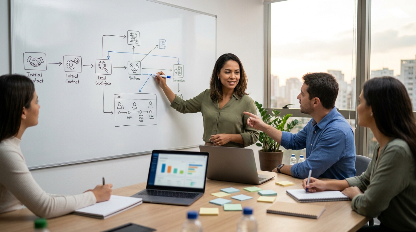 Ilustração: Planejamento Eficaz: Desenhando Seu Sistema de Gamificação no Kommo - Como Criar um Sistema de Gamificação de Vendas no Kommo CRM: Guia Completo para Motivar sua Equipe e Aumentar Resultados
