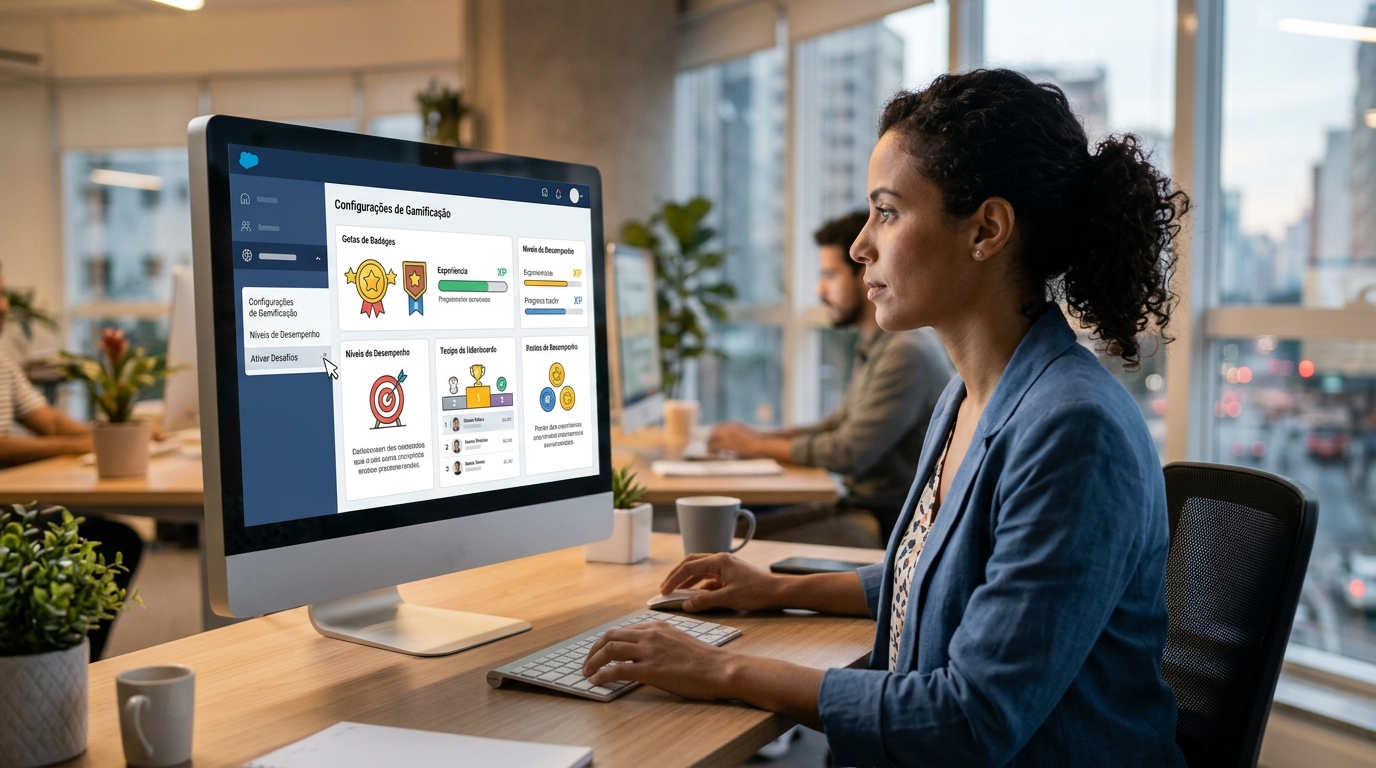 Ilustração: Configurando a Gamificação no Kommo CRM: Implementação Passo a Passo - Como Criar um Sistema de Gamificação de Vendas no Kommo CRM: Guia Completo para Motivar sua Equipe e Aumentar Resultados