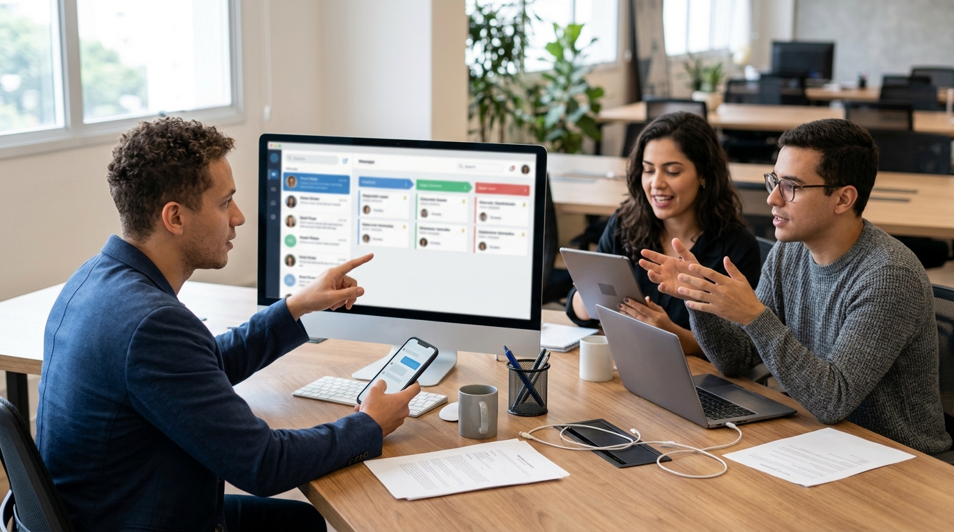 Ilustração: Como Integrar Instagram Direct e Facebook Messenger no Kommo CRM - Como Gerenciar Mensagens do Instagram Direct e Facebook Messenger no Kommo CRM