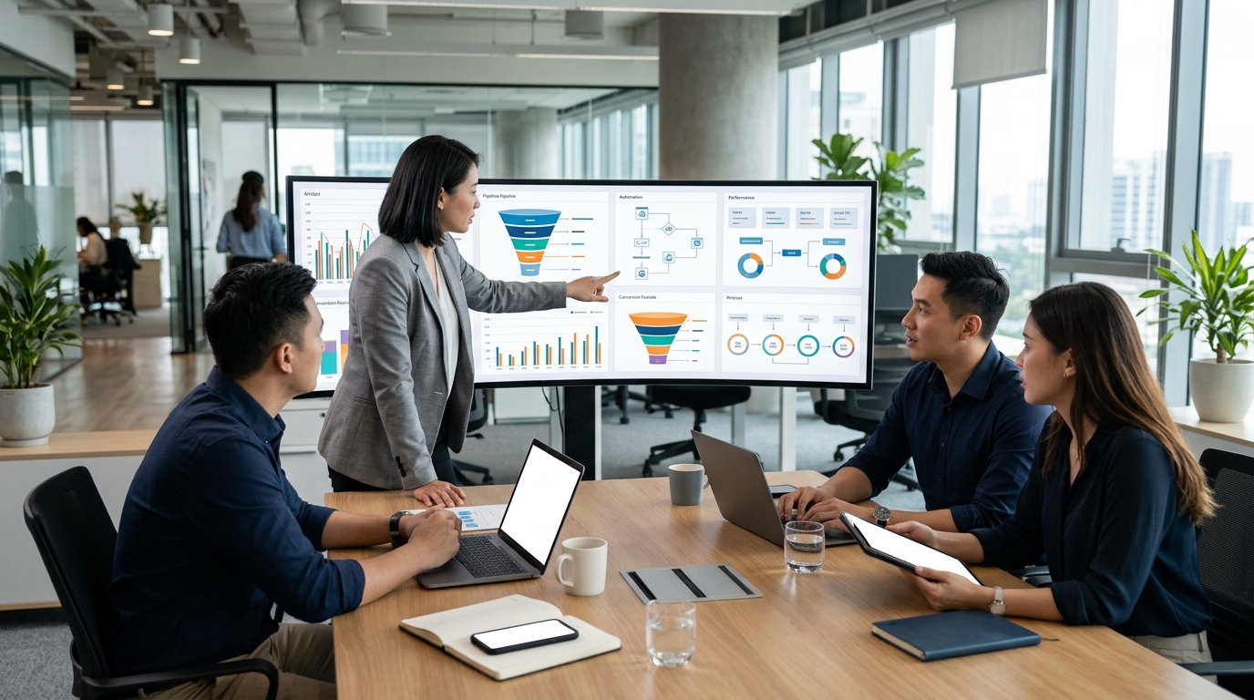 Ilustração: Estratégias Avançadas para Otimização e Gestão Eficiente - Como Gerenciar Múltiplos Pipelines de Vendas no Kommo CRM: Guia Avançado para Negócios Complexos