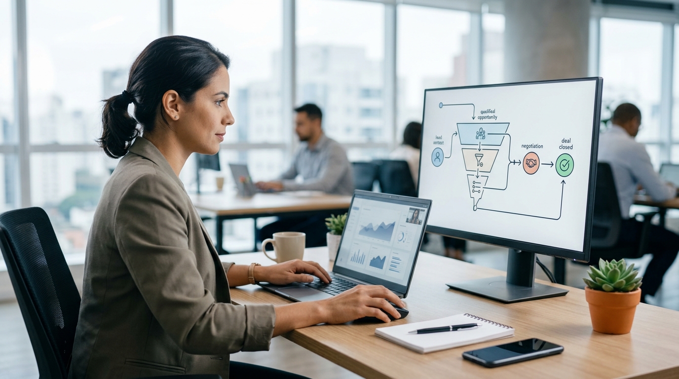 Ilustração: Otimizando Seus Fluxos de Trabalho com a Integração Kommo-Asana - Integre Kommo CRM e Asana: Otimize a Gestão de Tarefas e Colaboração em Vendas